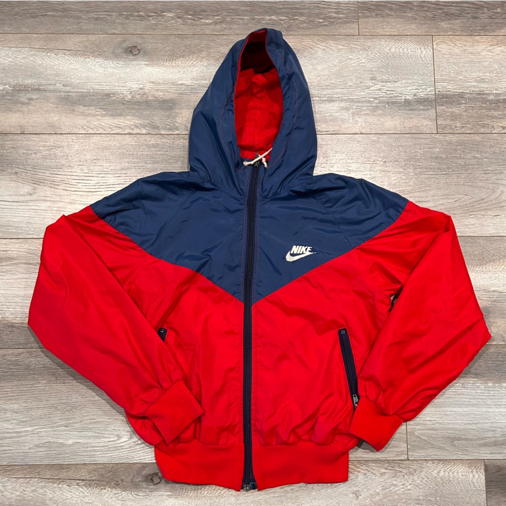 Rare Vintage 70s 80s Nike Windbreaker Zip Up Jacket Orange Tag Sz S USA